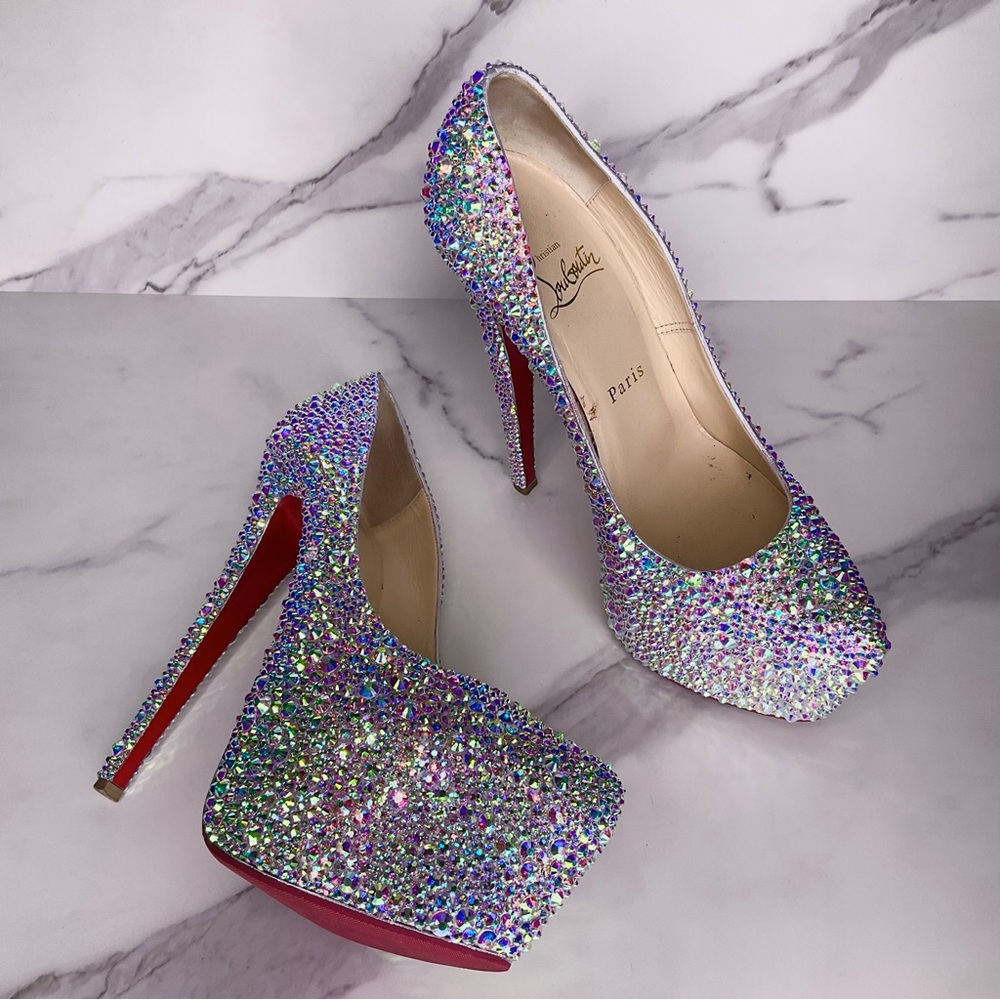 Christian Louboutin AB Crystal Bling Strass Daffodile Size EU 37 / US 7